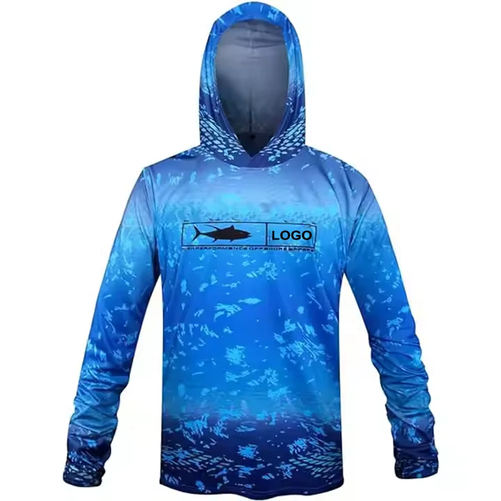 Custom Dye Sublimiation Long Sleeve Fishing Hoodie