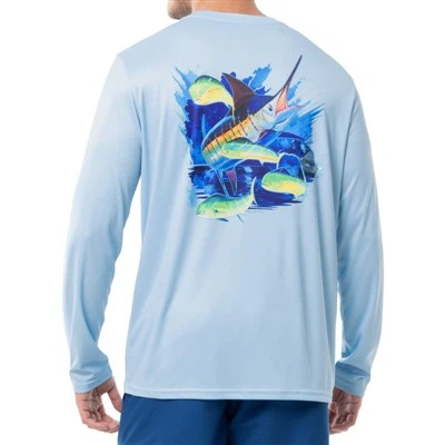 Camisa larga de enfriamiento respirable anti-ultravioleta de la pesca de la manga de la caza al aire libre del fabricante del OEM